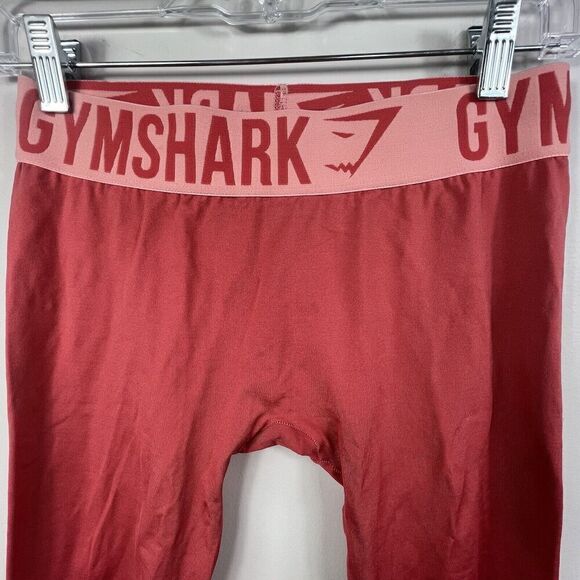 Gymshark Orange Fit Seamless Leggings Size S Spellout Waistband Coral - Picture 3 of 7
